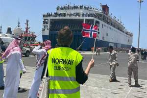 UD bruker etter sigende mye ressurser p&aring; assistert utreise, som her i Saudi-Arabia i april 2023.